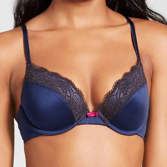 34C Maidenform 5679‎ Self Expressions Push-Up UW Bra Navy Blue NWT - Picture 5 of 7